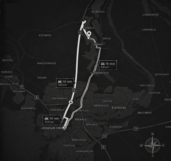 Ajo-ohjeet-Joensuu-Parturi-Lehmo Ajo-ohjeet Joensuu-Lehmo Parturi