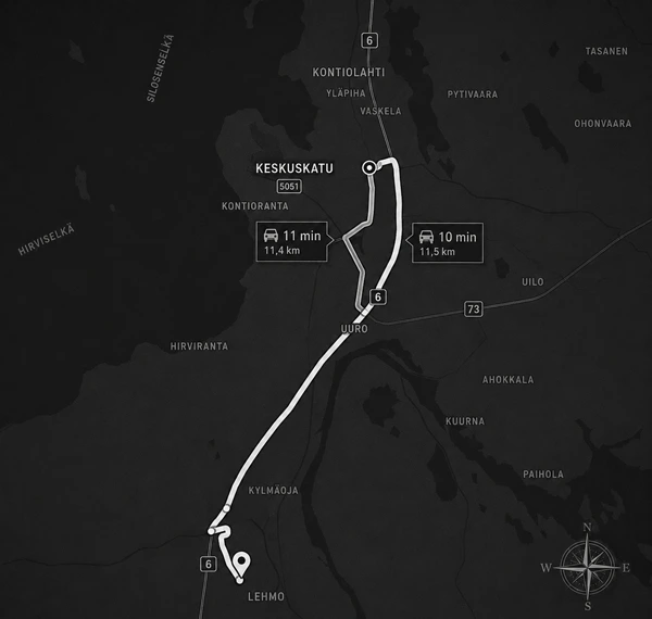 kontiolahti-lehmo-parturi-kartta Ajo-ohjeet Kontiolahti-Lehmo parturi